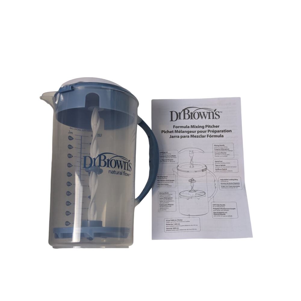 Dr. Brown's Baby Formula Mixing Pitcher Locking Lid 32oz BPA Free - Picture 3 of 6